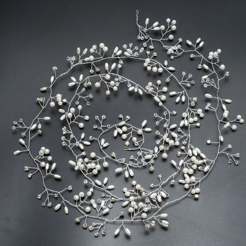 Kristallen parel haarband