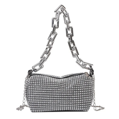 Strass tas met glitterketting voor feestelijke gelegenheid