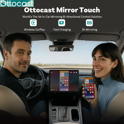 MirrorTouch Pro – Draadloze CarPlay & Android Auto met directe schermbediening